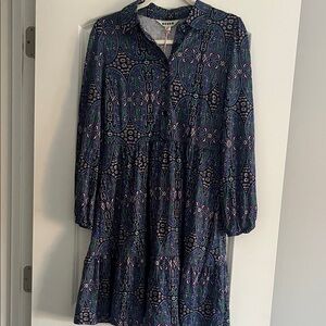 Boden Navy and Purple Paisley Shirt